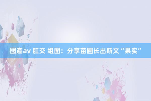 國產av 肛交 组图：分享苗圃长出斯文“果实”