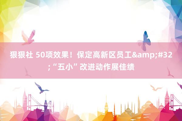狠狠社 50项效果！保定高新区员工&#32;“五小”改进动作展佳绩