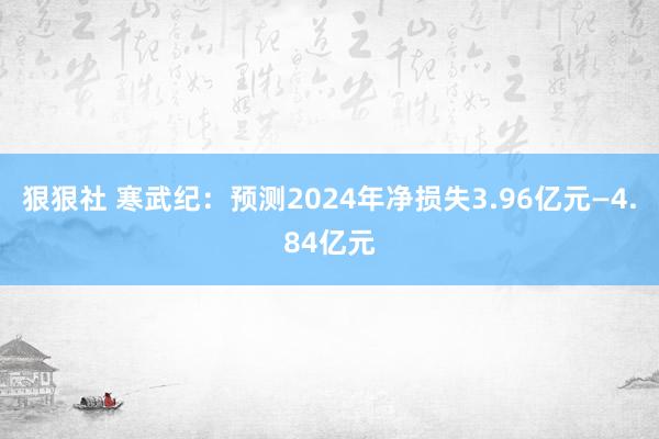 狠狠社 寒武纪：预测2024年净损失3.96亿元—4.84亿元