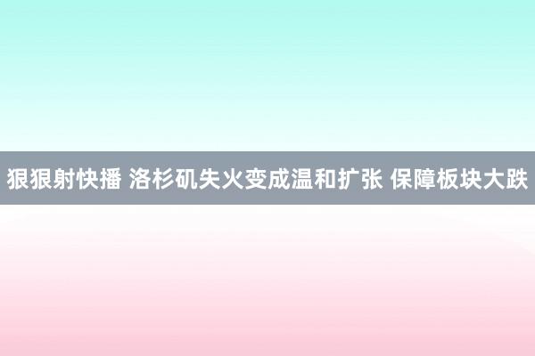 狠狠射快播 洛杉矶失火变成温和扩张 保障板块大跌