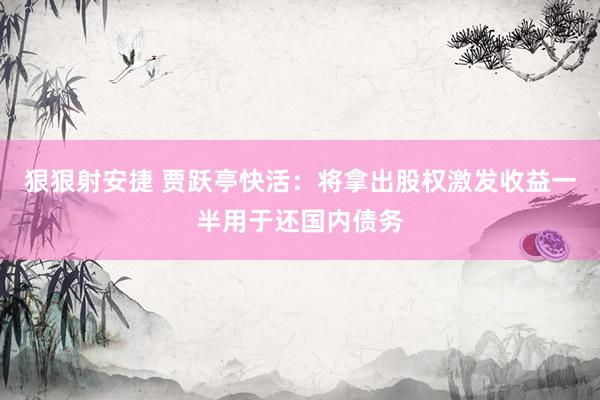 狠狠射安捷 贾跃亭快活：将拿出股权激发收益一半用于还国内债务