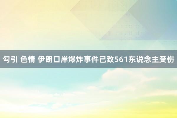 勾引 色情 伊朗口岸爆炸事件已致561东说念主受伤